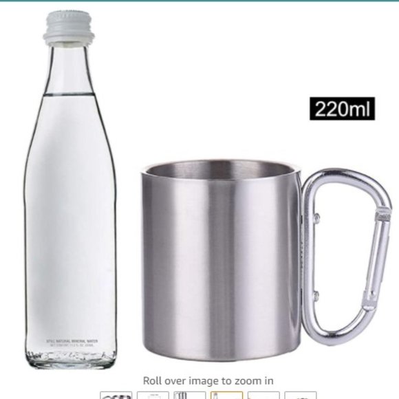 NEW Carabiner Mug Stainless Steel Drinking Cup 6 oz NWT - Picture 3 of 6